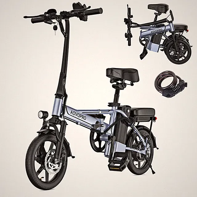 AOVOPRO Adults Electric Bike, 500W Folding 22MPH Commuter E-bike 40Mi Long Range