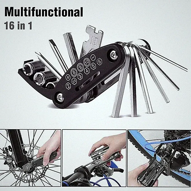 16 in 1 Bicycle Repair Tool Kit Hex Wrench Screwdriver Multi Tool - NEW