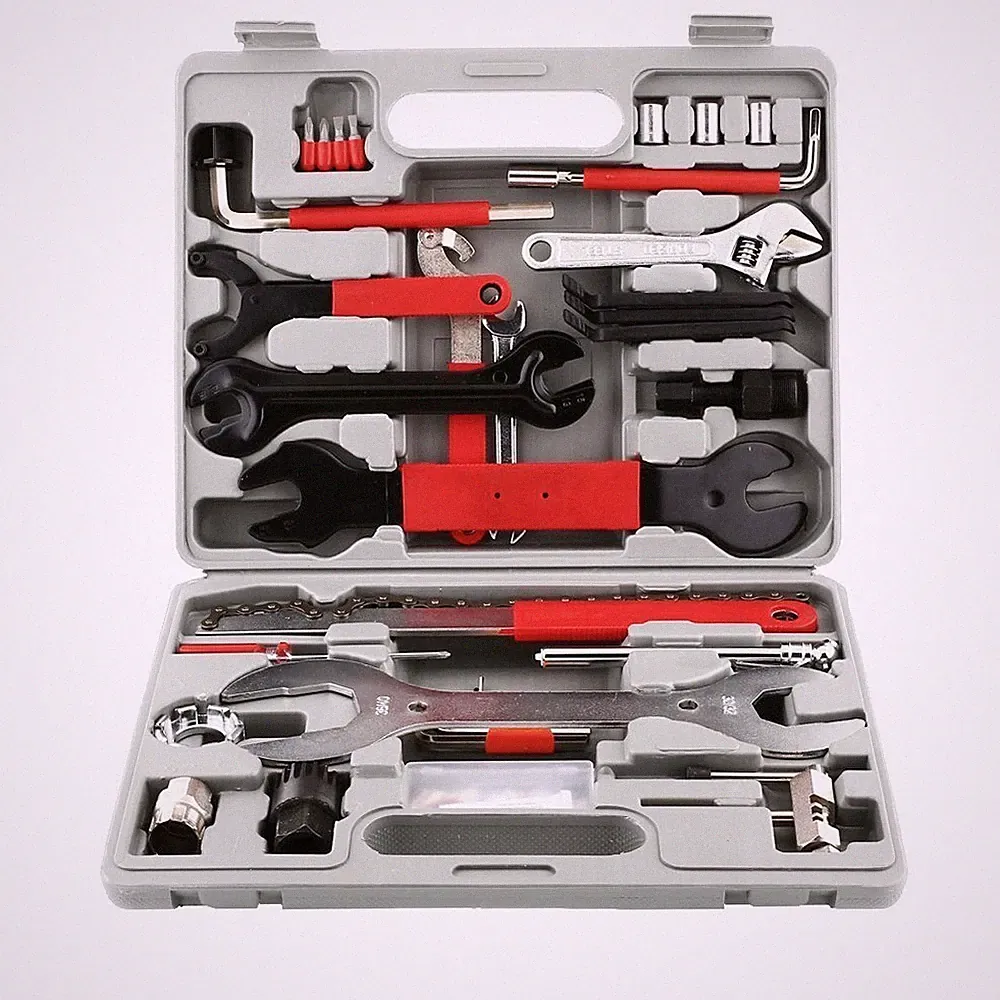 44PC MULTI-FUNCTION BICYCLE BMX BIKES REPAIR TOOL KIT SET HOME MECHANIC TOOLS