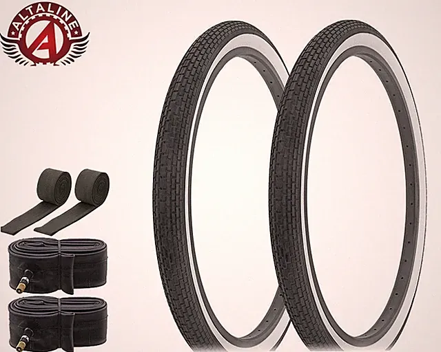 AltaLine 26x2.125 Mini Brick Bicycle Tires Classic Cruiser Multi Colors 6pc Set.