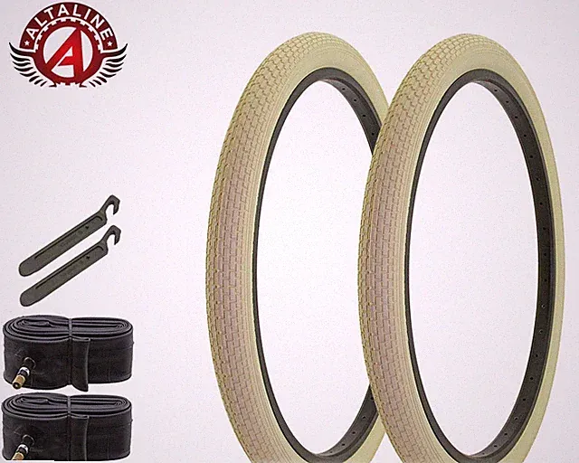 AltaLine 26x2.125 Mini Brick Bicycle Tires Classic Cruiser Multi Colors 8pc Set.