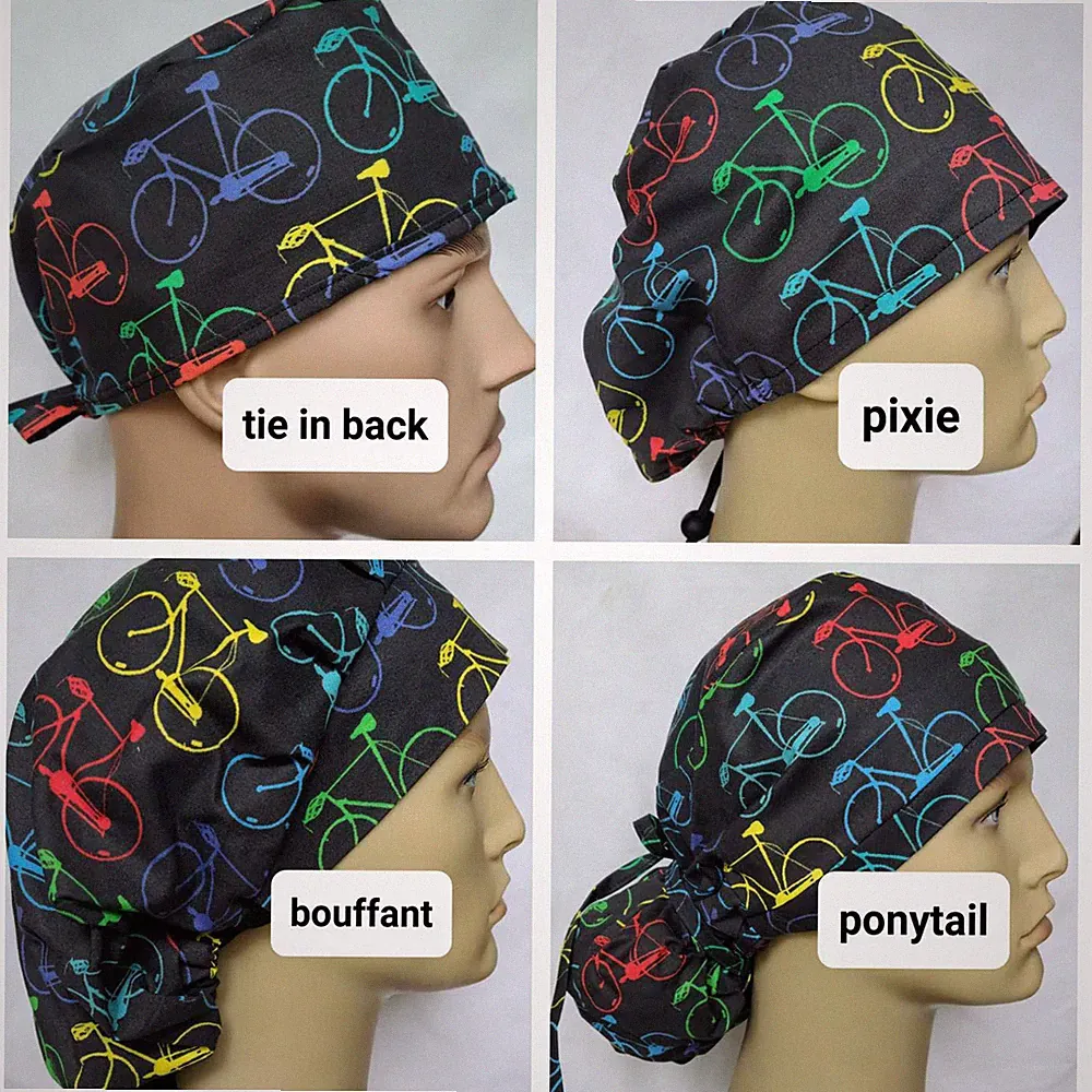 BICYCLE BIKE TOURING SURGICAL SCRUB HAT ANATOMY