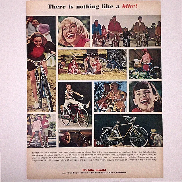 Bicycle Institute of America 1965 VINTAGE PRINT AD Bike New York City Collage