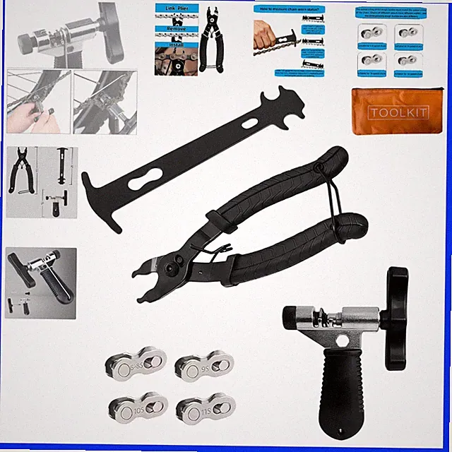 Bike Chain Repair Tool Kit with Chain Breaker, Multi-Function Master Link Pli...