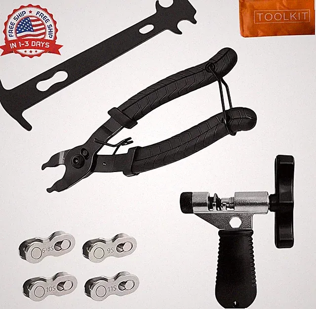 Bike Chain Repair Tool Kit with Chain Breaker, Multi-Function Master Link Pliers