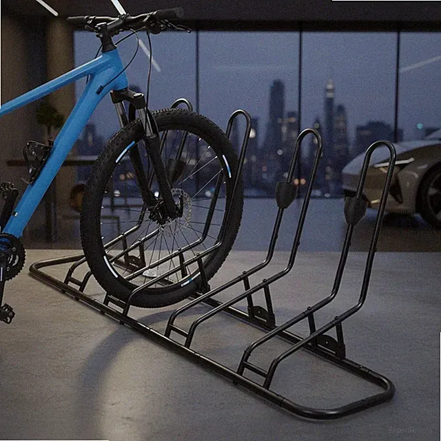 Bike Rack for 4 Bikes Indoor Outdoor Garage Kids Mountain Road Bike Holder Black