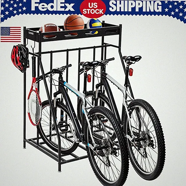 Bike Rack Garage Storage Floor Stand Freestanding Organizer for Outdoor Yard