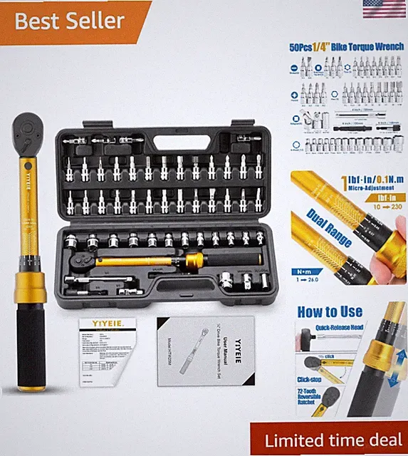 Bike Torque Wrench Set 50pcs Micro Precision Click Portable Bicycle Tools
