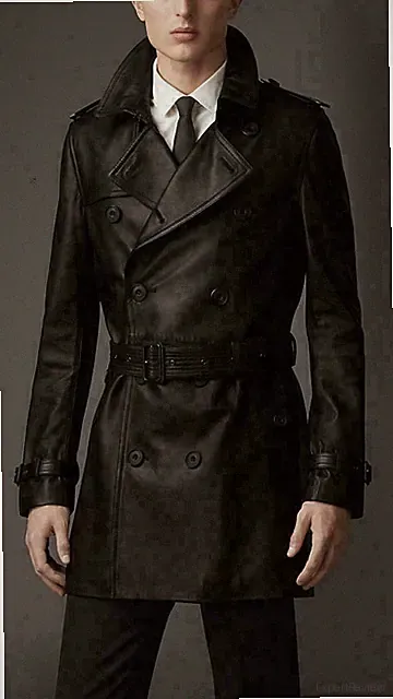 Brand New Men's Real Leather Trench Coat 100% Pure Sheepskin Stylish Over Coat