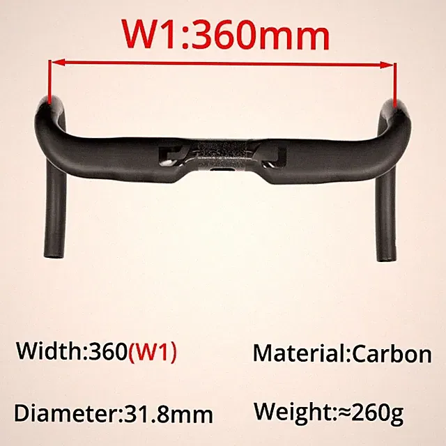 Carbon Fiber Gravel Road Bike Drop Bar Multi Top Width Bicycle Handlebar