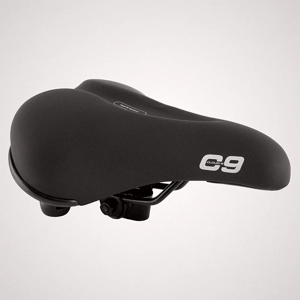 Cloud-9 Mens Bicycle Comfort Seat Springs, Relief Channel Multi-Stage Foam Black