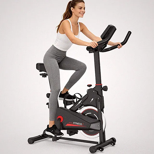 Home Exercise Bike, Adjustable Resistance Stationary Cycle with Comfort Seat