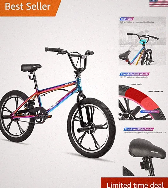 Lightweight 20 Inch Hiland BMX Bike for Boys & Girls, Multi-Color Fun for Kids