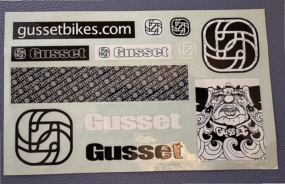 Lot BMX Rare GLOSSY Multi Sticker Page Bicycle GUSSET Bikes Cycling NOS