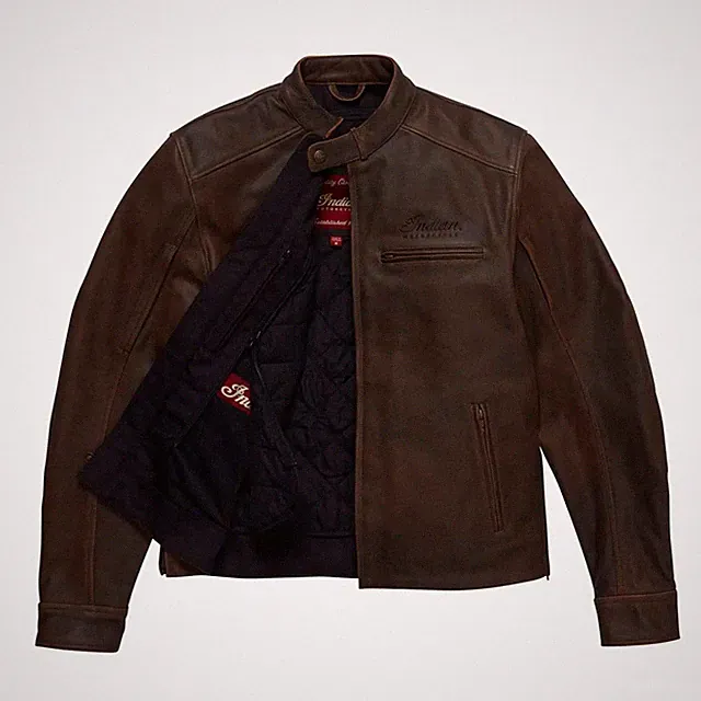 Men's Indian Brown Handmade Real Cowhide Leather Jacket Motorcycle Biker Jacket
