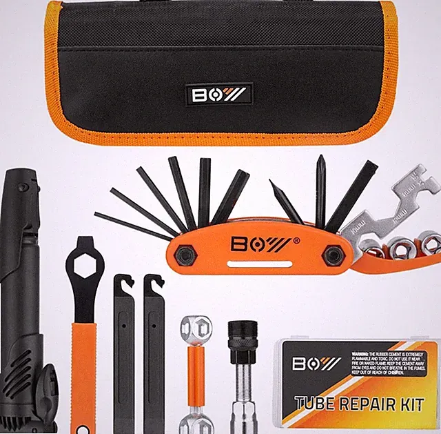 Multi-Function Mountain Bike Tool Set Repair Kit Tire Pump All In One Tool Set