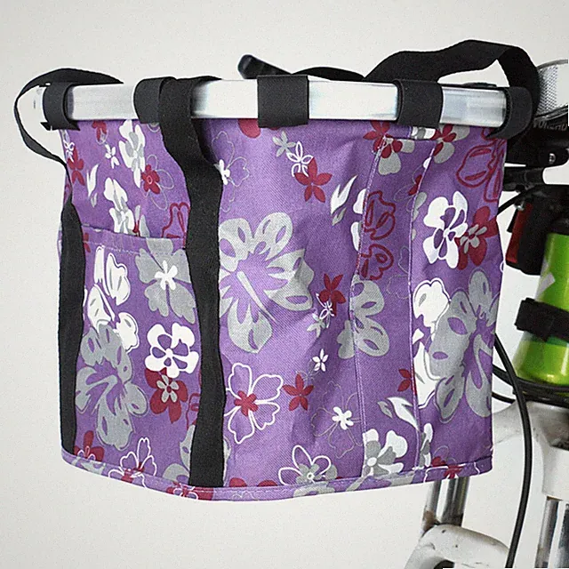 Multi Purpose Bicycle Basket Folding Remove Handlebar Metal Aluminum Frame Baske