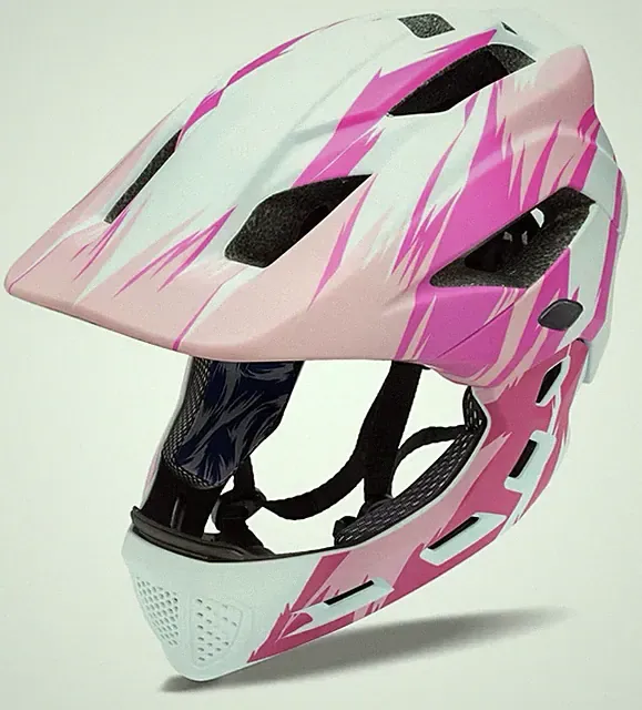 Natuway Kids Full Face Helmet BMX Mountain Bike Multi-Sport Detachable 3-12 Yrs