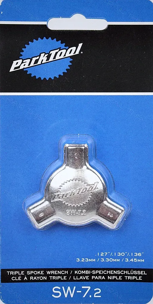 Park Tool SW-7.2 Triple Bicycle Wheel Multi-Spoke Nipple Wrench 3.23/3.30/3.45mm
