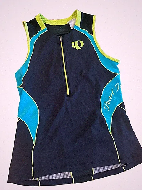 Pearl Izumi Elite Women’s XL Sleeveless Triathlon Cycling Jersey Half Zip Blue