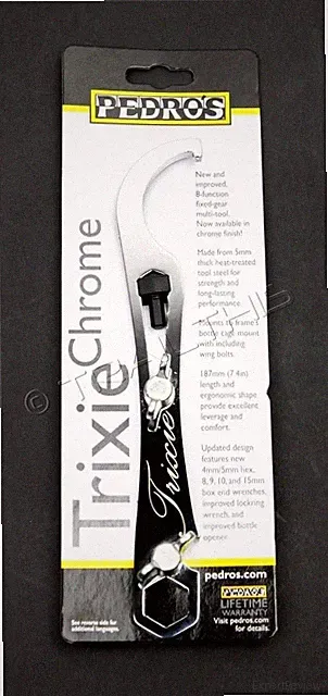 Pedro's Trixie Chrome WrenFixed Gear Bicycle Multi-Tool 8-FunctionHex