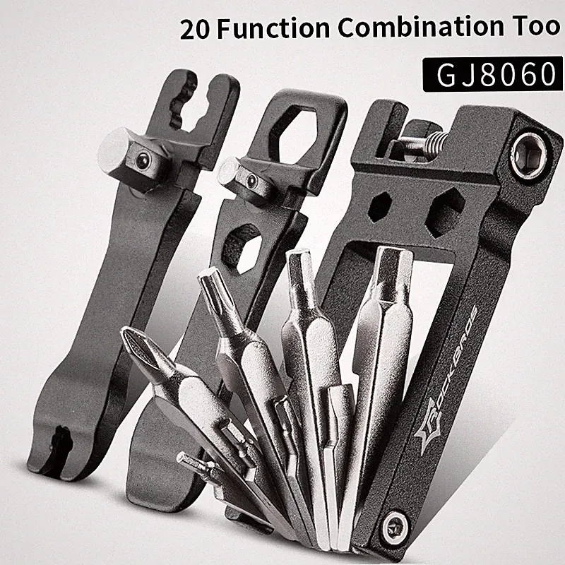 ROCKBROS Bicycle Repair Tool 20 in 1 Bike Pocket Multi Function Folding Tool