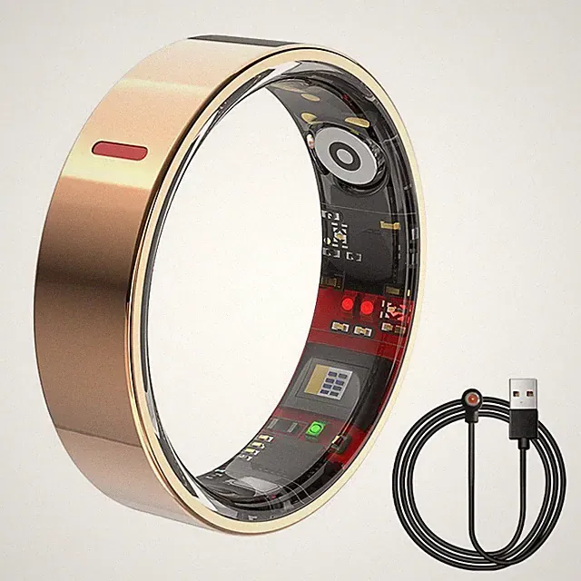 Smart Ring Blood Glucose Uric Acid Lipids HRV Sleep Fitnes Tracker for Women Men