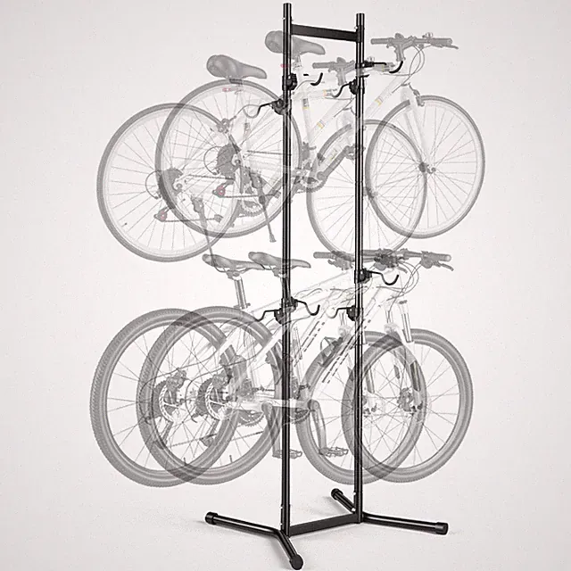 Uimoso Freestanding Vertical Bike Rack for 4 Bikes with Steel Hooks