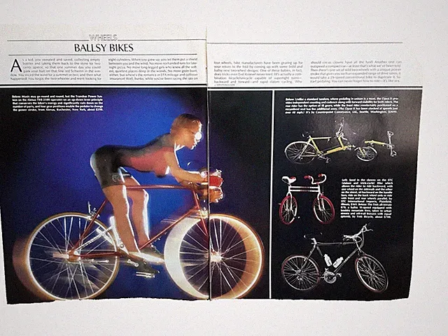 Vintage Ballsy Bikes Print Ad 1985 Cycling Bicycle Models Tandem BMX Racing Tre
